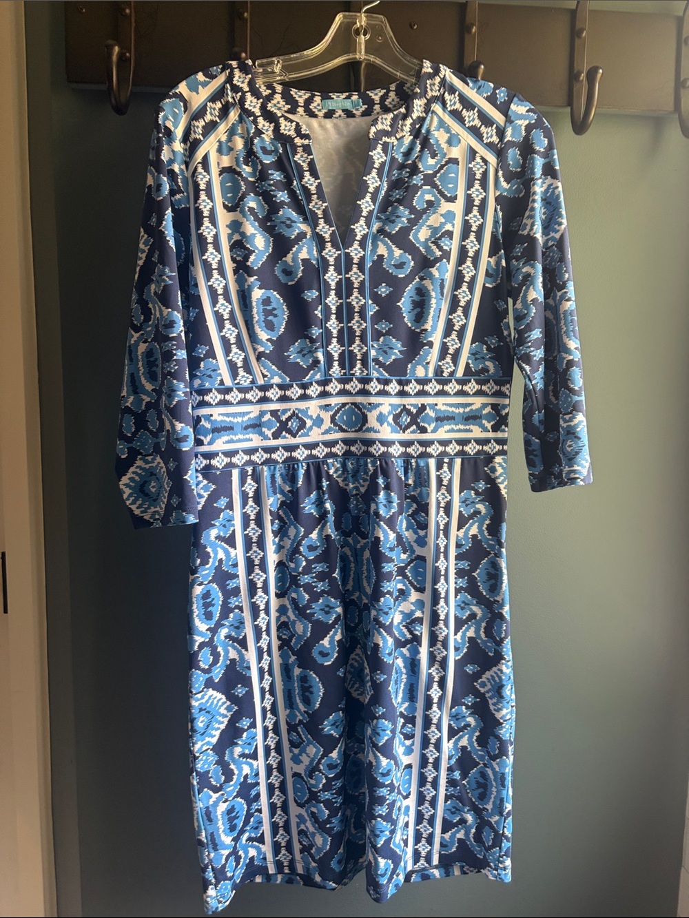 Blue  J McLaughlin Small Patterned Women's Midi Dress